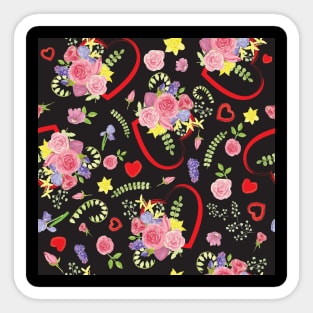 Heart Floral Bouquet Sticker